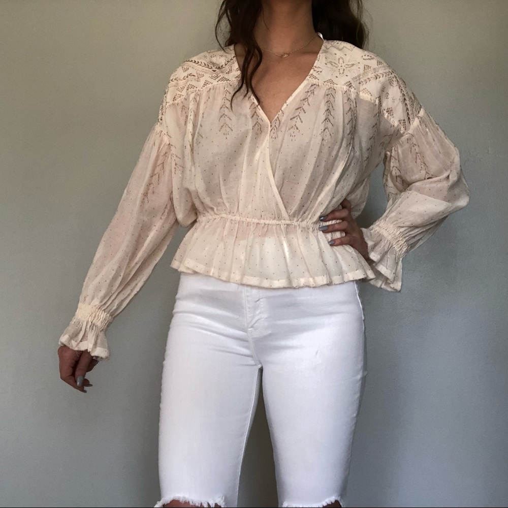 Sheer Free People Sinched Top - Picture 3 of 8